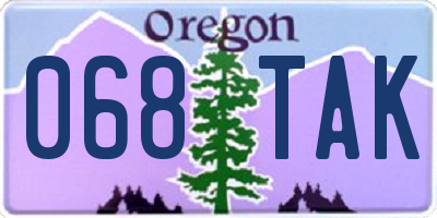 OR license plate 068TAK