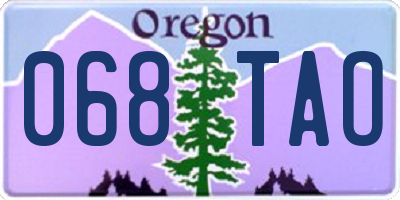 OR license plate 068TAO