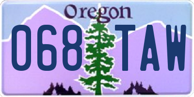 OR license plate 068TAW