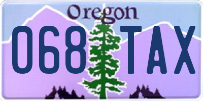 OR license plate 068TAX