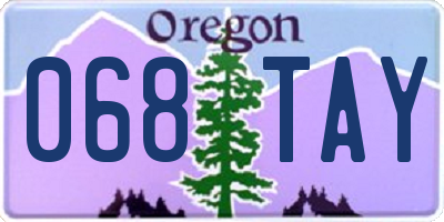 OR license plate 068TAY