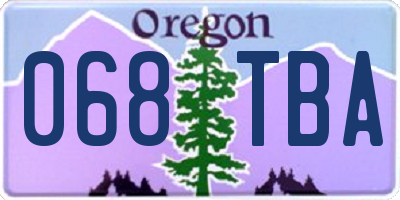 OR license plate 068TBA