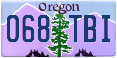 OR license plate 068TBI
