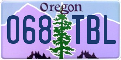OR license plate 068TBL