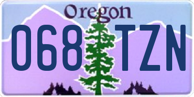 OR license plate 068TZN
