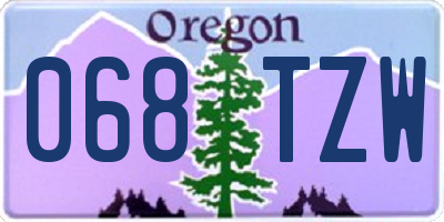 OR license plate 068TZW
