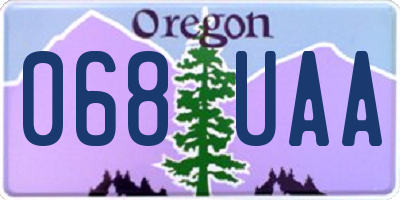 OR license plate 068UAA