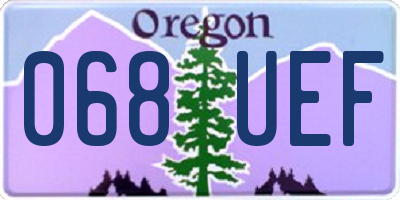 OR license plate 068UEF