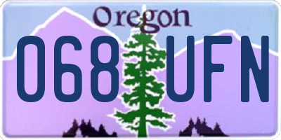 OR license plate 068UFN
