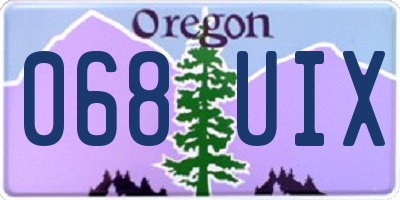 OR license plate 068UIX