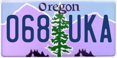 OR license plate 068UKA