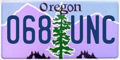OR license plate 068UNC