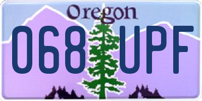 OR license plate 068UPF