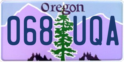 OR license plate 068UQA
