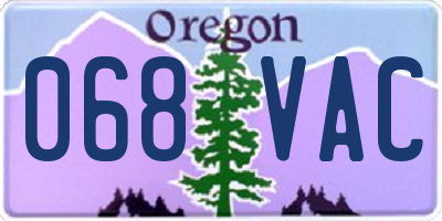 OR license plate 068VAC