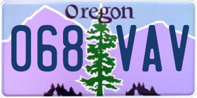 OR license plate 068VAV