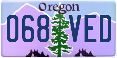 OR license plate 068VED