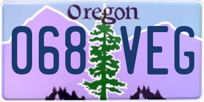 OR license plate 068VEG