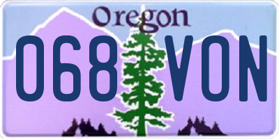 OR license plate 068VON