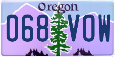 OR license plate 068VOW