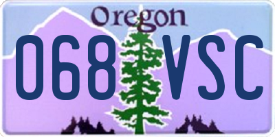 OR license plate 068VSC
