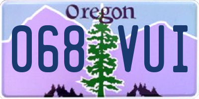 OR license plate 068VUI