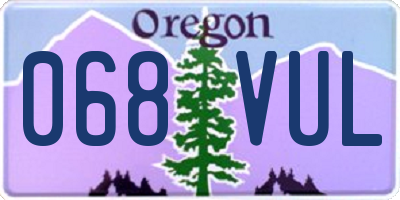 OR license plate 068VUL
