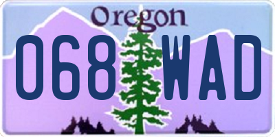 OR license plate 068WAD