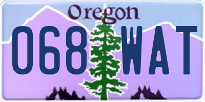 OR license plate 068WAT