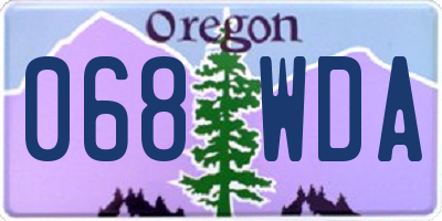 OR license plate 068WDA