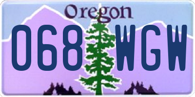 OR license plate 068WGW