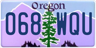 OR license plate 068WQU