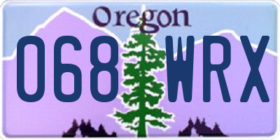OR license plate 068WRX