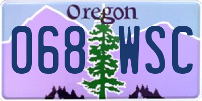 OR license plate 068WSC