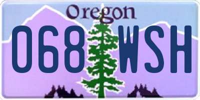 OR license plate 068WSH