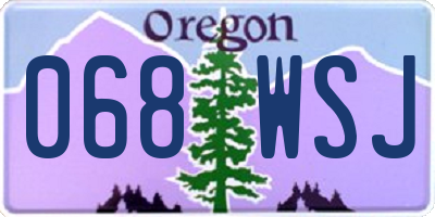 OR license plate 068WSJ