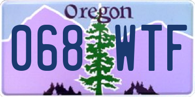 OR license plate 068WTF