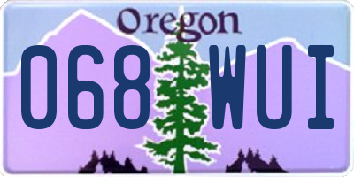 OR license plate 068WUI