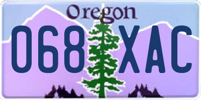 OR license plate 068XAC