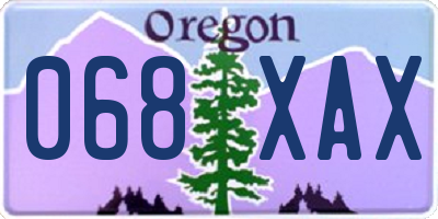 OR license plate 068XAX