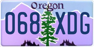 OR license plate 068XDG