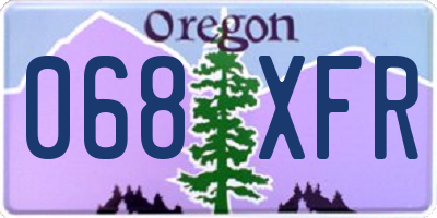 OR license plate 068XFR