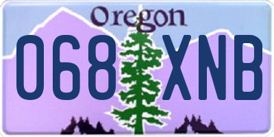 OR license plate 068XNB