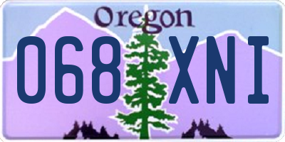 OR license plate 068XNI