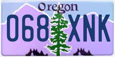 OR license plate 068XNK