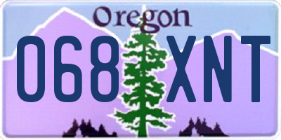 OR license plate 068XNT
