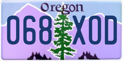 OR license plate 068XOD