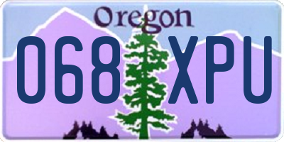OR license plate 068XPU