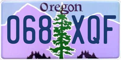 OR license plate 068XQF