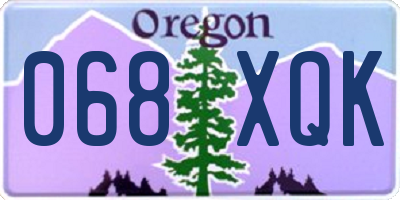 OR license plate 068XQK